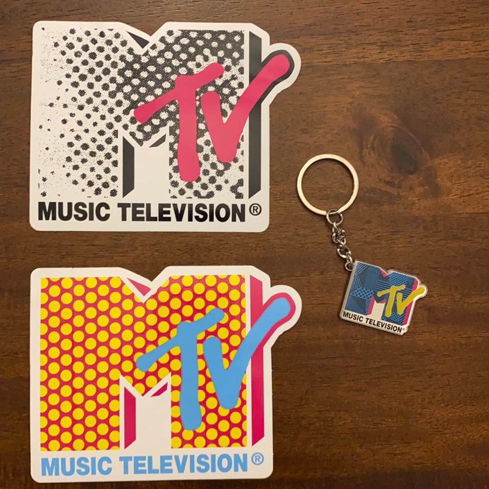 MTV stickers and keychain